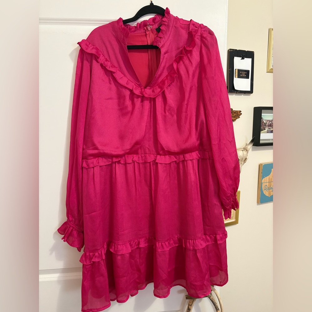 Hot Pink Ruffle Dress